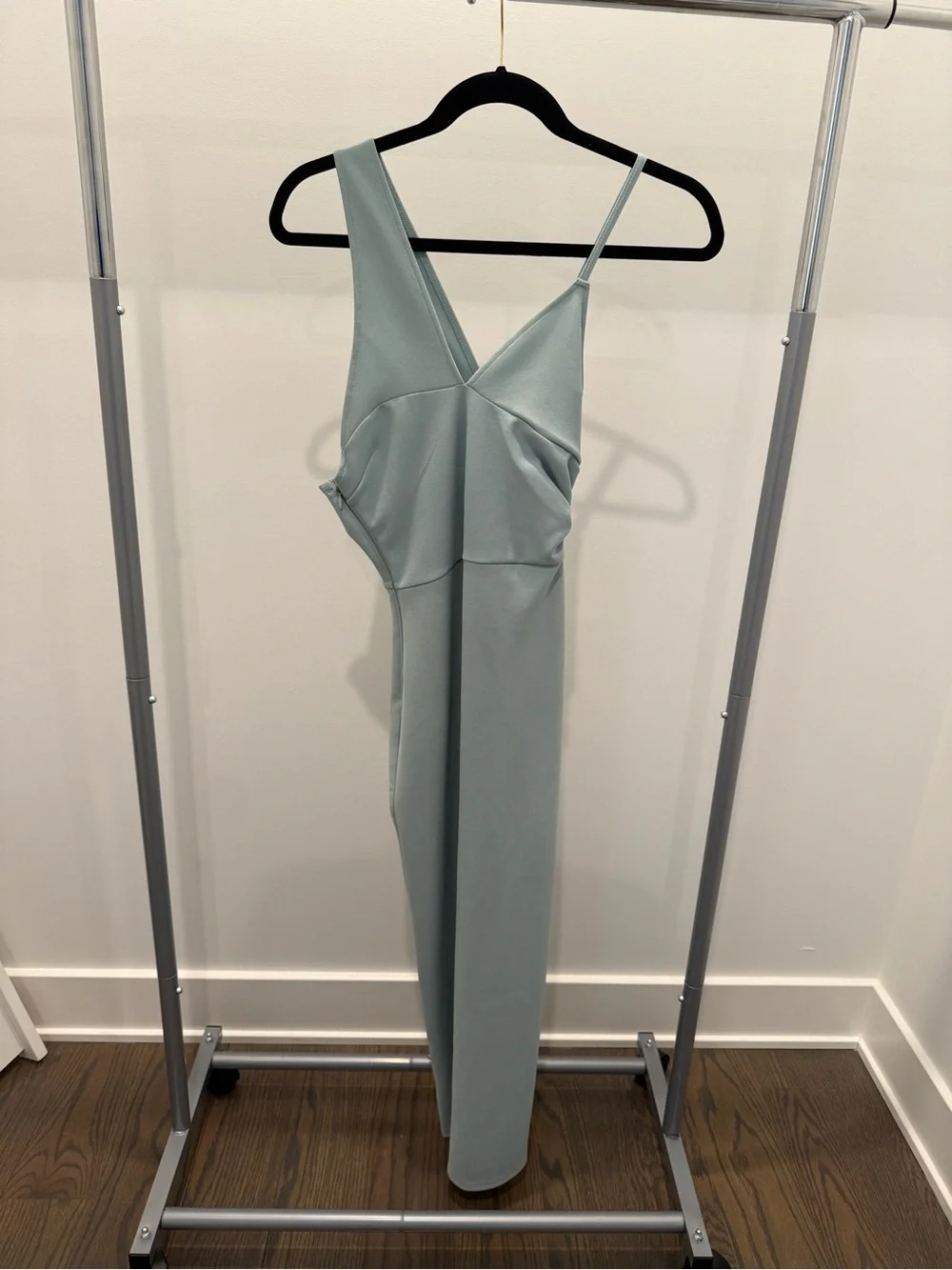 Abercrombie & Fitch Light Blue Asymmetrical Bodycon Midi Dress Size XS - Picture 5 of 12
